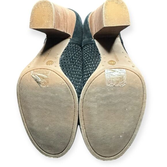 LUCKY BRAND Women’s Black Suede “Livey” Open Toe Bootie Heels Size 9.5 - Picture 7 of 7